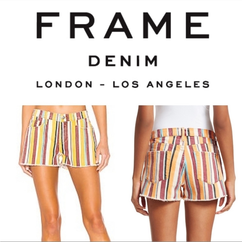 NWT Frame Denim Le Cutoff Shorts in Painterly stripe MSRP$215 Size: 26